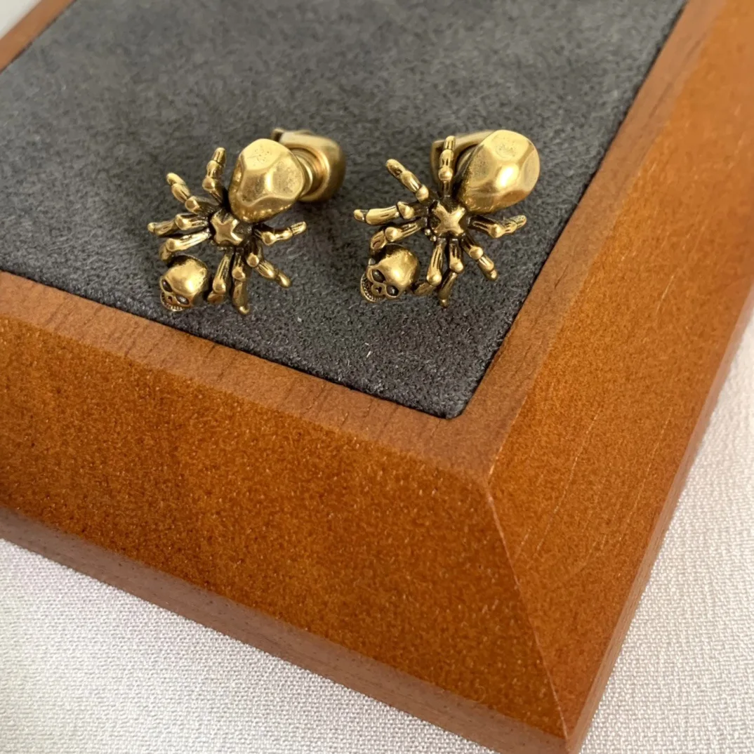 Spider skeleton stud earrings for women punk gothic earrings insect cute jewelry for teenage gilrs new in 2026