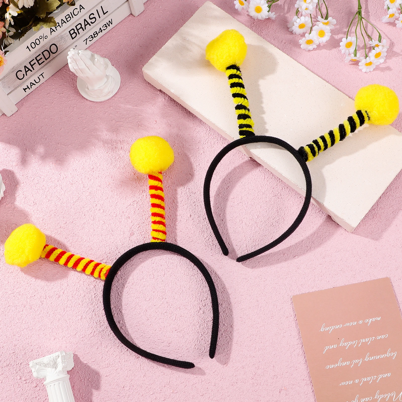 

6Pcs Cartoon Headbands Bees Styling Hair Hoops for Performance Party Festival Gift Animal Hair Bands Cartoon Headbands