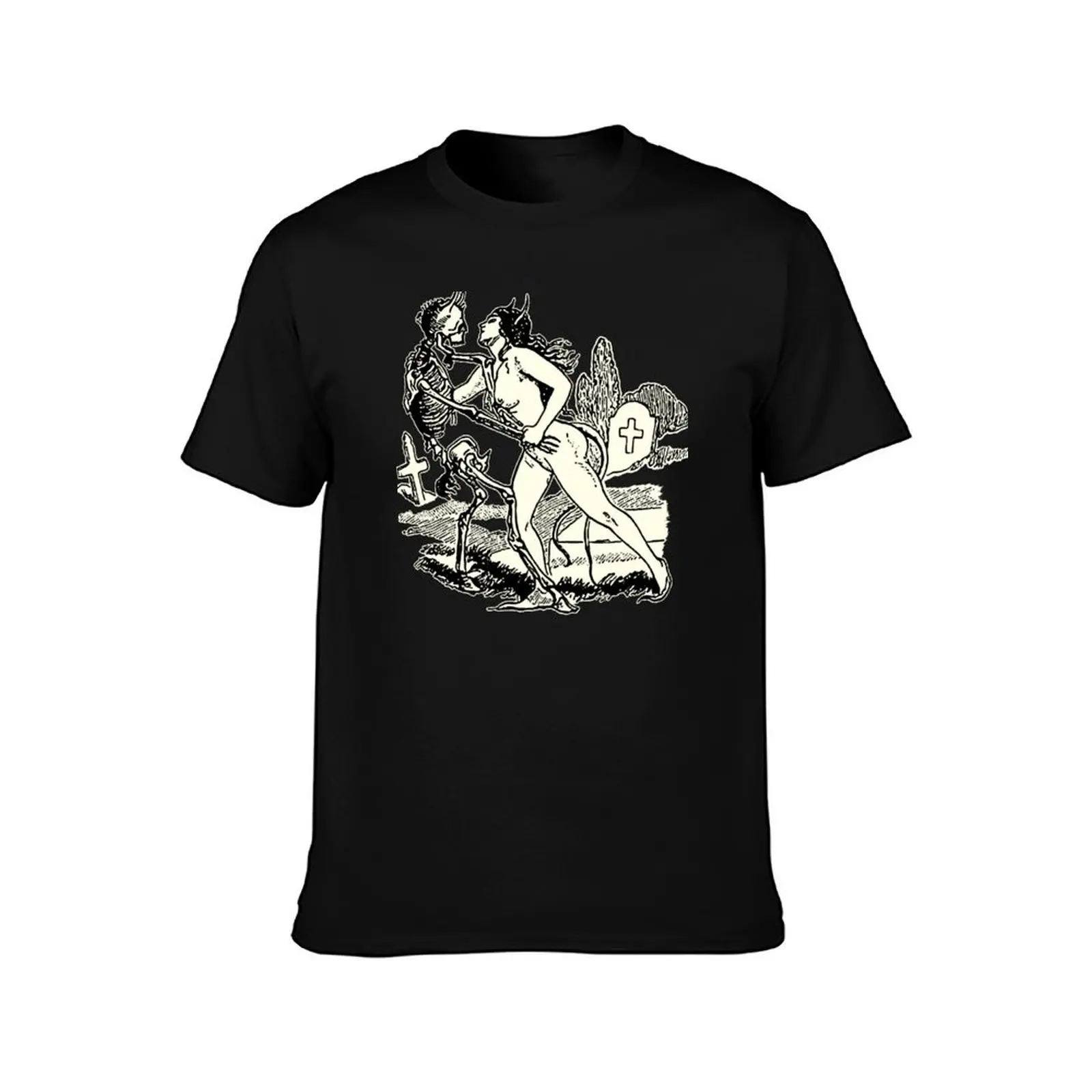 Demons seduction - bichrome print T-Shirt All Match Basic Short Sleeve Top T-Shirt