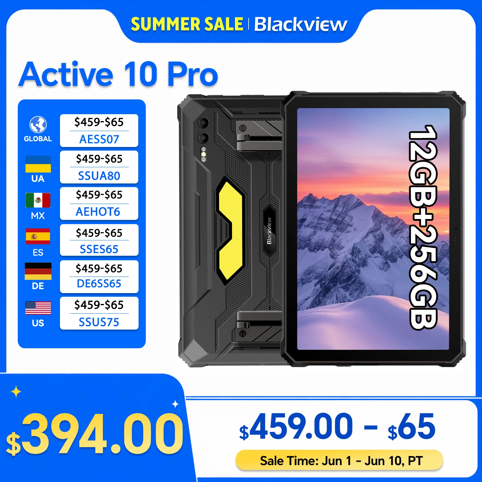 

World Premiere Blackview Active 10 Pro 5G Rugged Tablet, MTK 7300, 11" FHD+ Display, 12GB 256GB/512GB, 30000mAh,108MP AI Camera