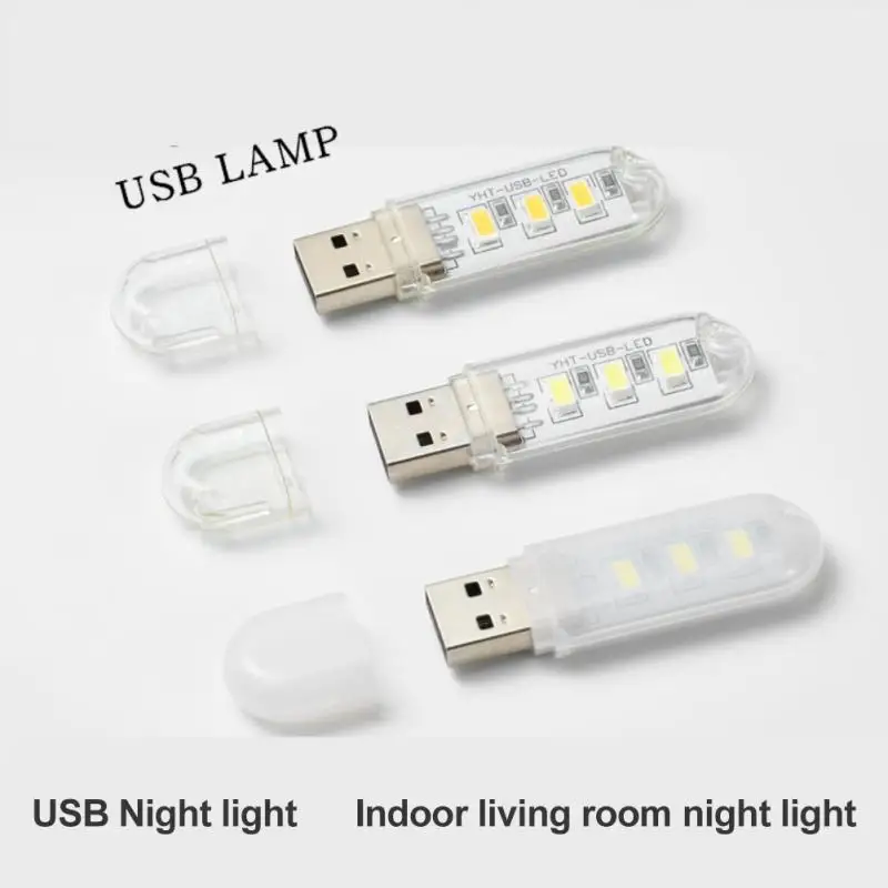 Mini przenośna lampka do czytania USB LED DC5V Ultra jasna lampka do czytania książek 3/8 diod LED do oświetlenia Power Bank PC Laptop Notebook