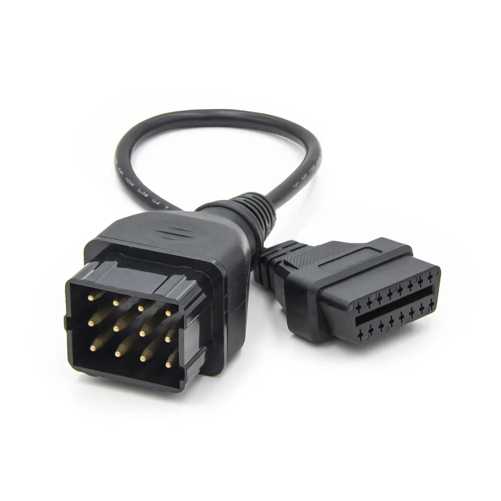 OBD2 Female Car Diagnostic Tool Adapter 12Pin to 16Pin OBDII Truck Cable Connector for GAZ