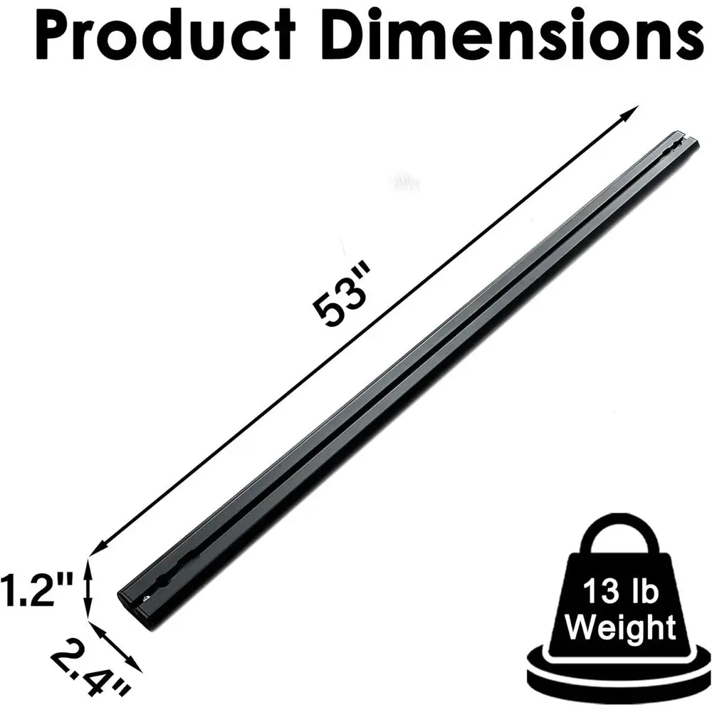 قضيب متقاطع لرف السقف من الألومنيوم، أشرطة كروس شديدة التحمل لحامل البضائع كاياك، تحمل 150 رطلاً، أسود #2
