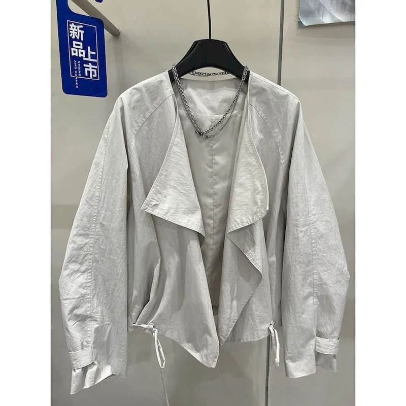 

Jackets for Women Parachute Korean Style Loose Oversized Lapel Jackets Casual Cardigans Long Sleeved Coats Vintage Women Tops