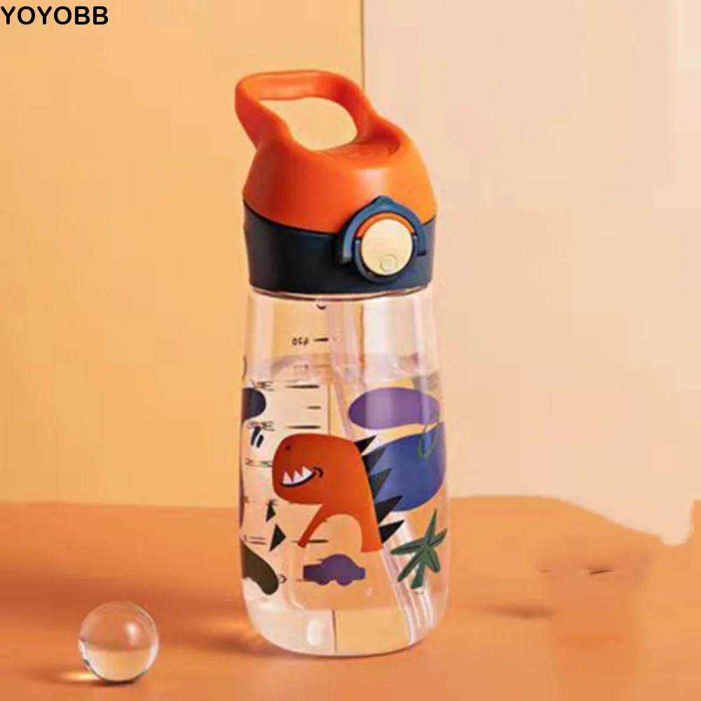 Cute With Straw 500ML Water Bottles Leak-proof Transparent Safe Straw Cup Easy To Clean High-capacity Drinking Cup Girl
