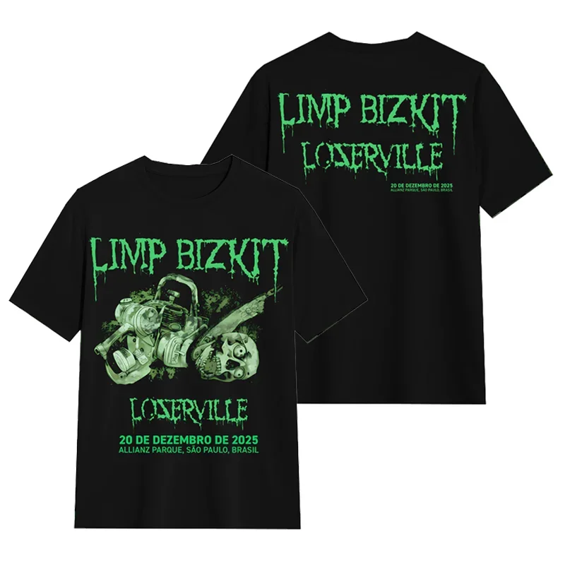Limp Bizkit Band Grafik-T-Shirt Vintage Nu Metal Rap Rock Konzert Merch Unisex Oversized Rundhals Baumwolle Kurzarm Tee Tops
