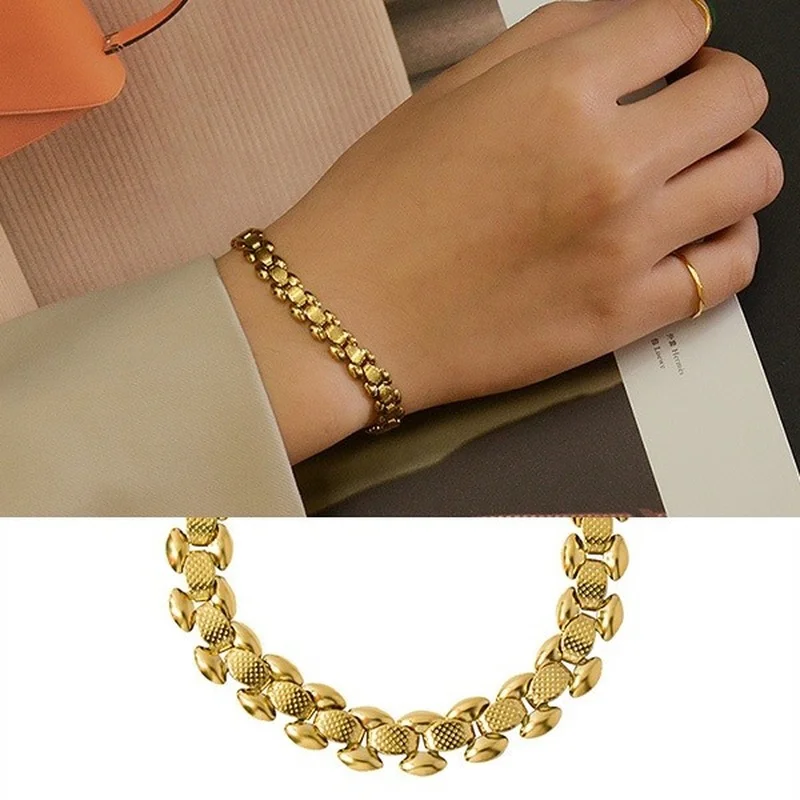 8mm Ladies Gold Color Bracelet Fashionable Exquisite Gold Bridal Engagement Wedding Jewelry Luxury Chain Bracelet for Women