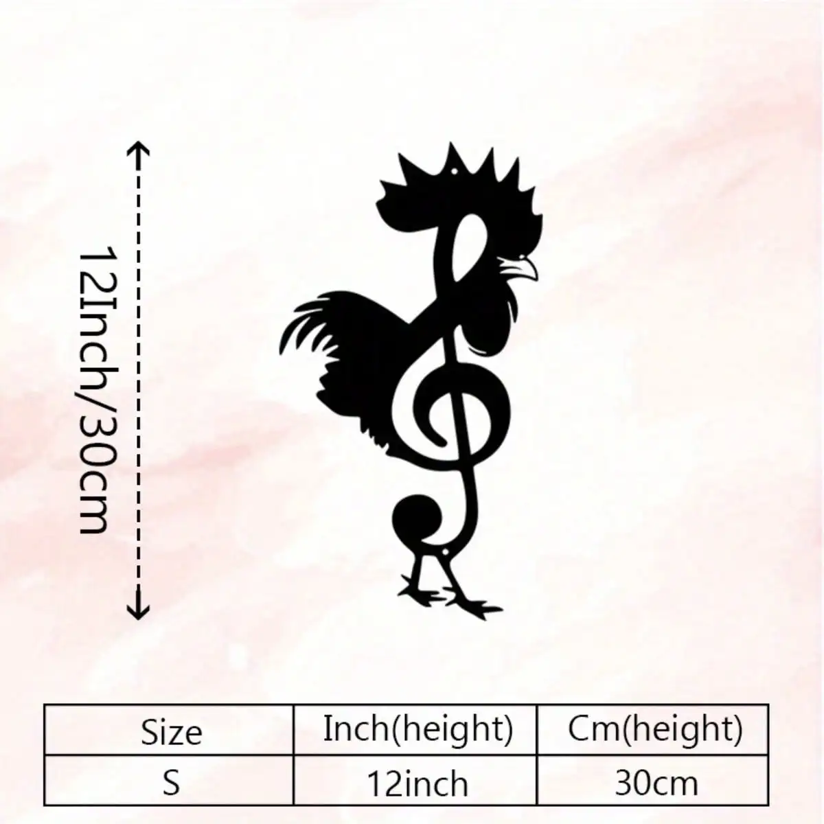 CIFbuy Metal Rooster Wall Art Musical Note Farmhouse Decor Rustproof Western Home Ornament for Kitchen Entryway Indoor