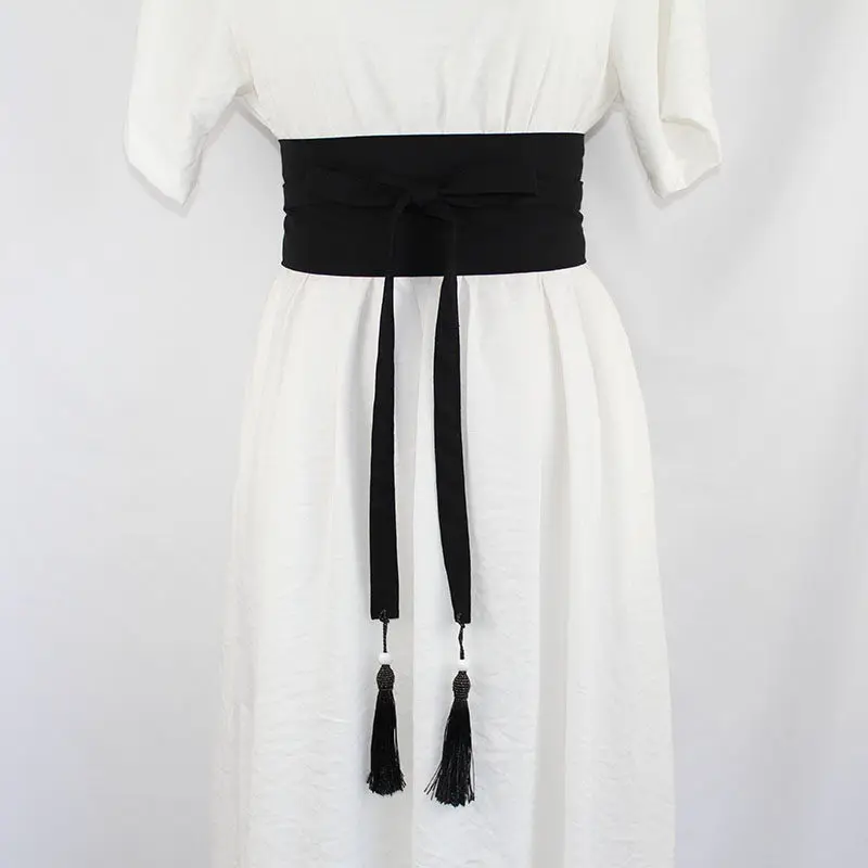 Antique Style Hanfu Belt Solid Color Cotton Linen Waistband Women Hanfu Dress Decor Waist Belt Cosplay Accessories
