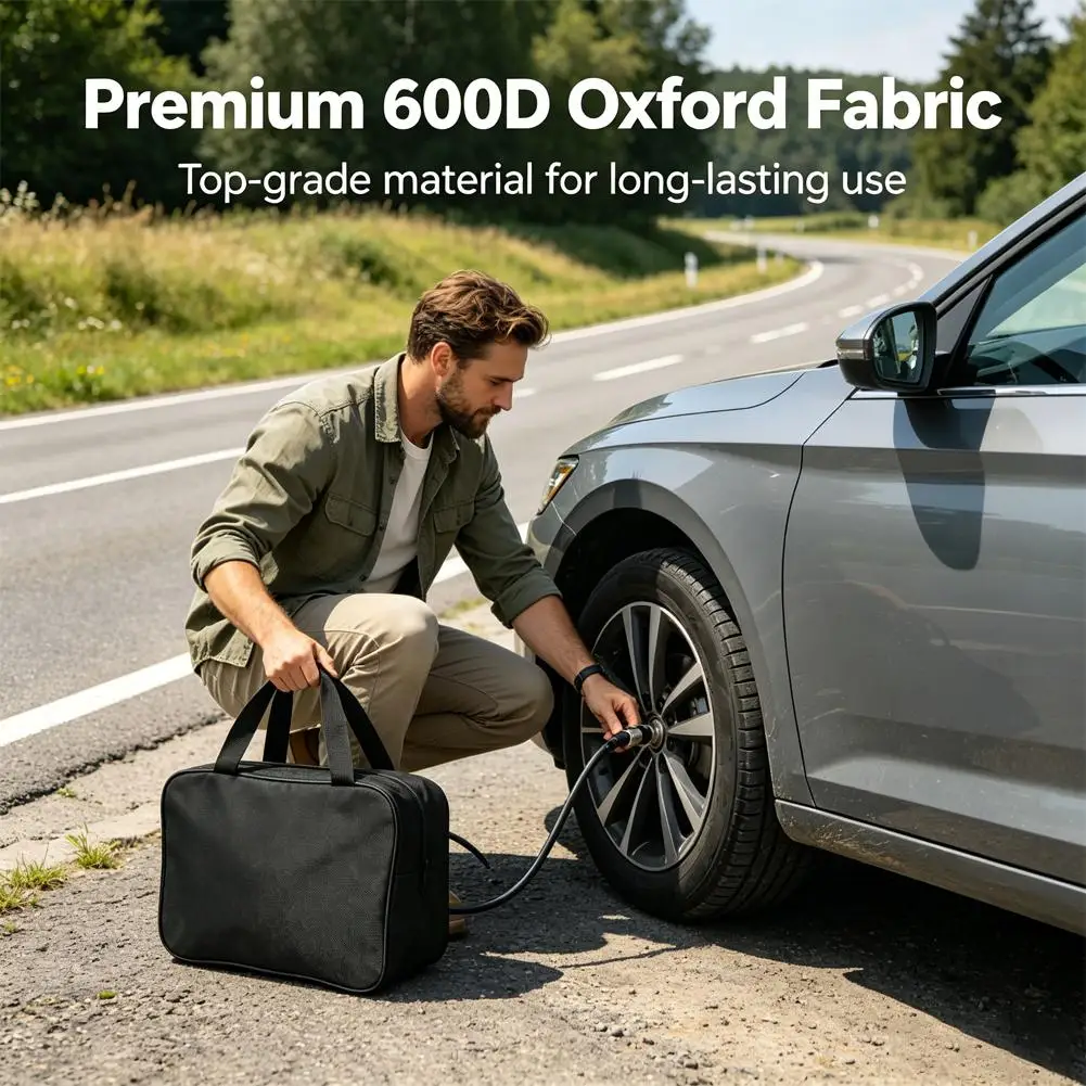 Car Single & Double Cylinder Inflation Pump Storage Handbag Chartered Car Air Cylinder Tool Kit Portable Travel Accessories