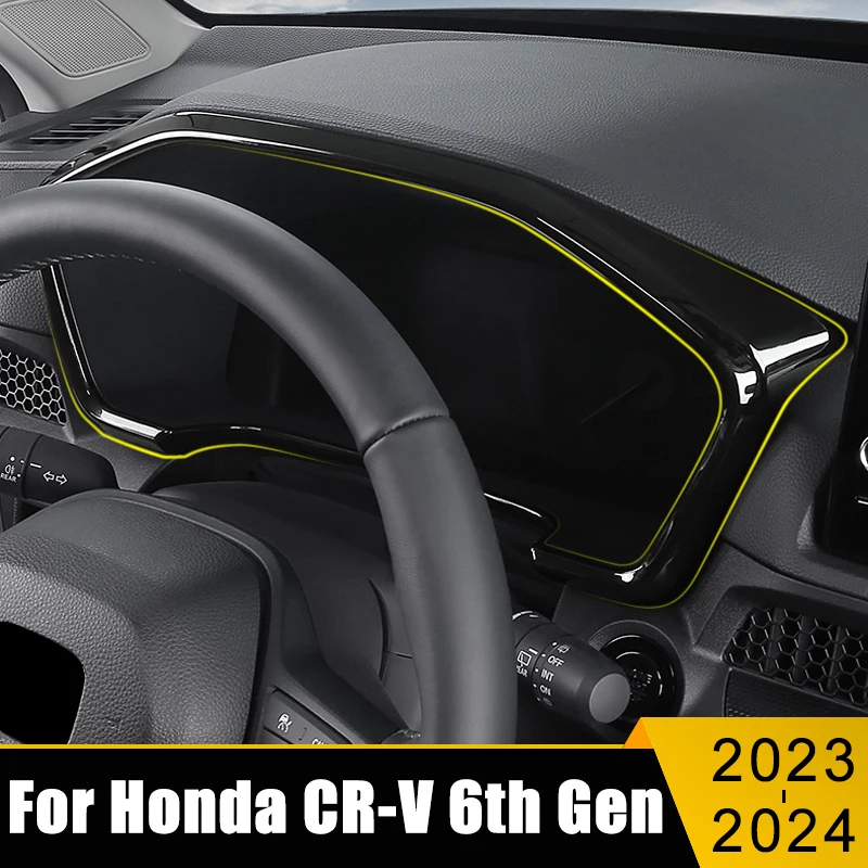 

For Honda CR-V 6th Gen 2023 2024 2025 CRV Hybrid ABS Car Dashboard Dash Board Frame Cover Case Trim Interior Decoration Sticker