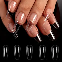 500Pcs False Nail Tips Short Acrylic Art Full Cover Fake Nails 10 Sizes