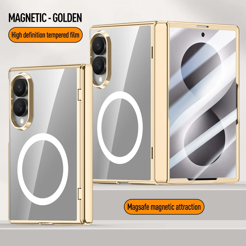 For Samsung Galaxy Z Fold8 Case Hard Transparent Middle hing Magnetic wireless charging Protective Back Cover For Z Fold 8 Ultra