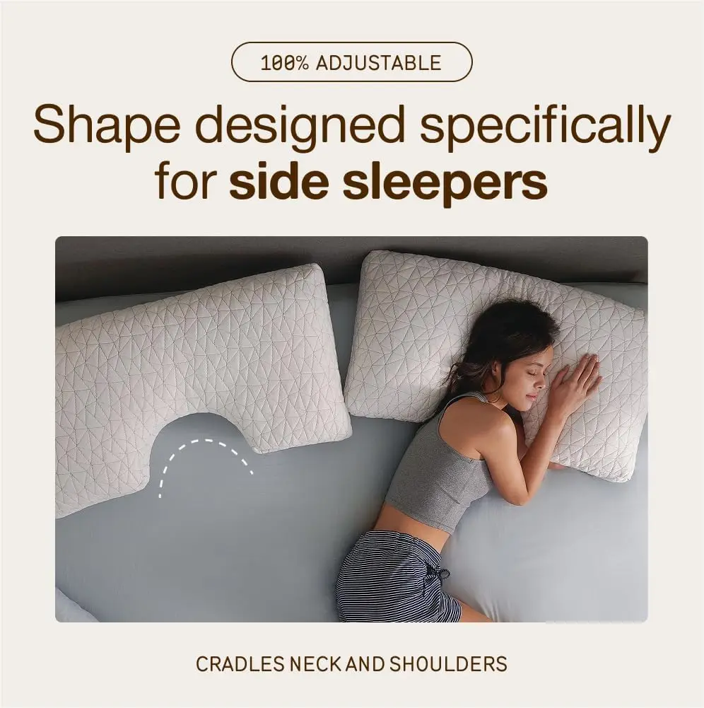 وسادة إسفنجية للذاكرة بحجم كوين، قابلة للتعديل لدعم الرقبة والرأس، نائمة جانبية متوسطة الحجم، CertiPUR-US/GREENGUARD Gold