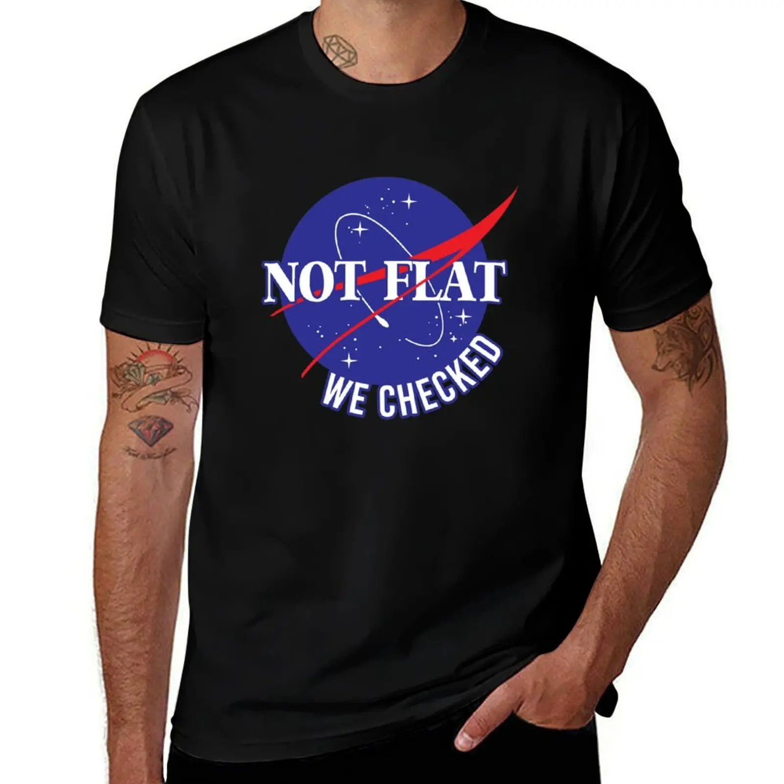 

Nasa not flat we checked T-Shirt custom t-shirts cheap stuff mens graphic t-shirts hip hop