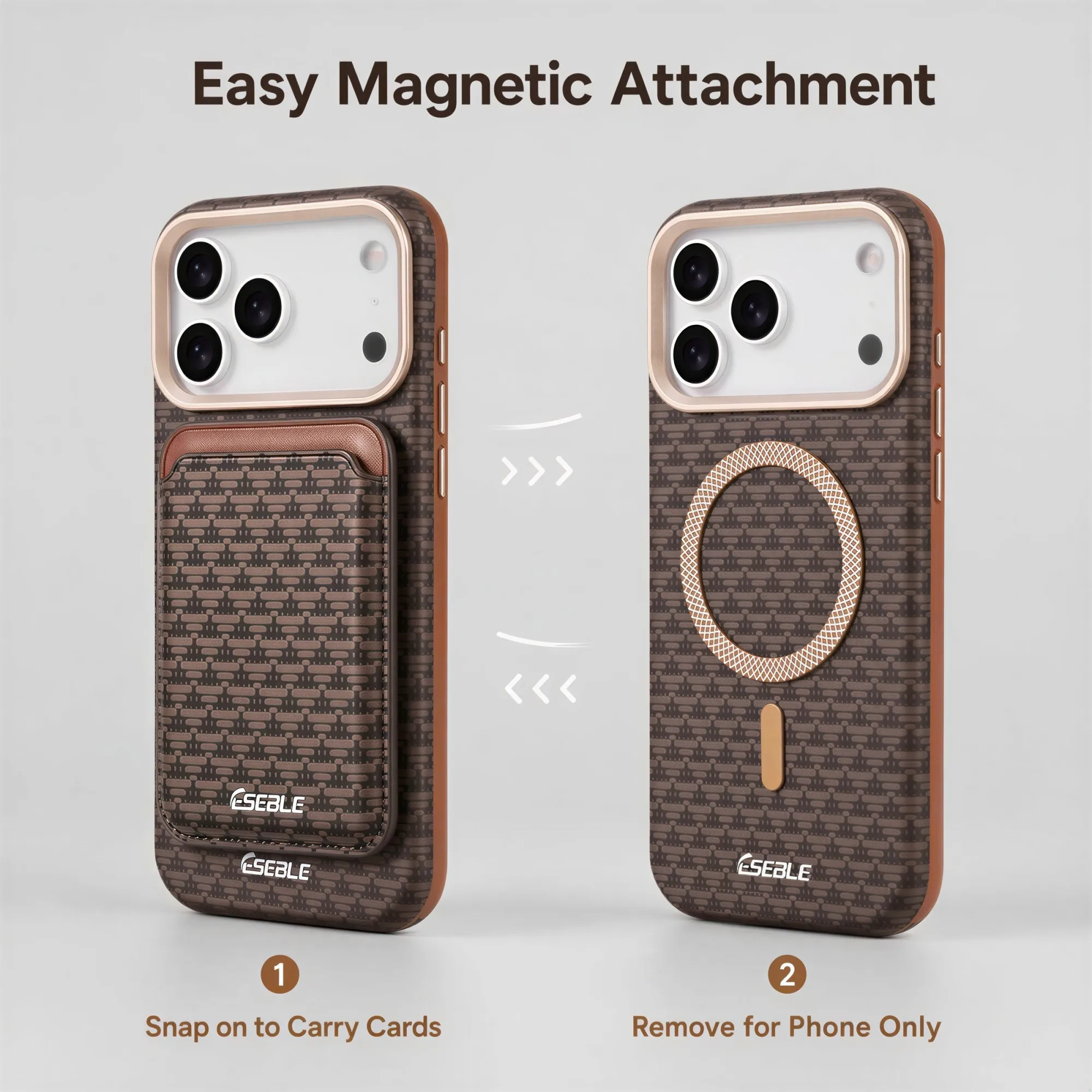 Magnet Wireless Charging Luxury Faux Leather Phone Case Card Holder For iPhone 17 Pro Max 16 15 14 13 view 5