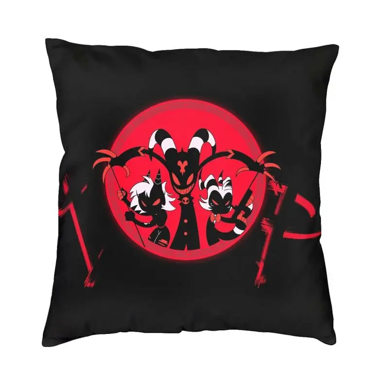 Helluva Boss Logo Square Throw Pillow Cover Home Decorative 3D Double Side Printed Humorous Cartoon Movie Cushion Cover for Sofa