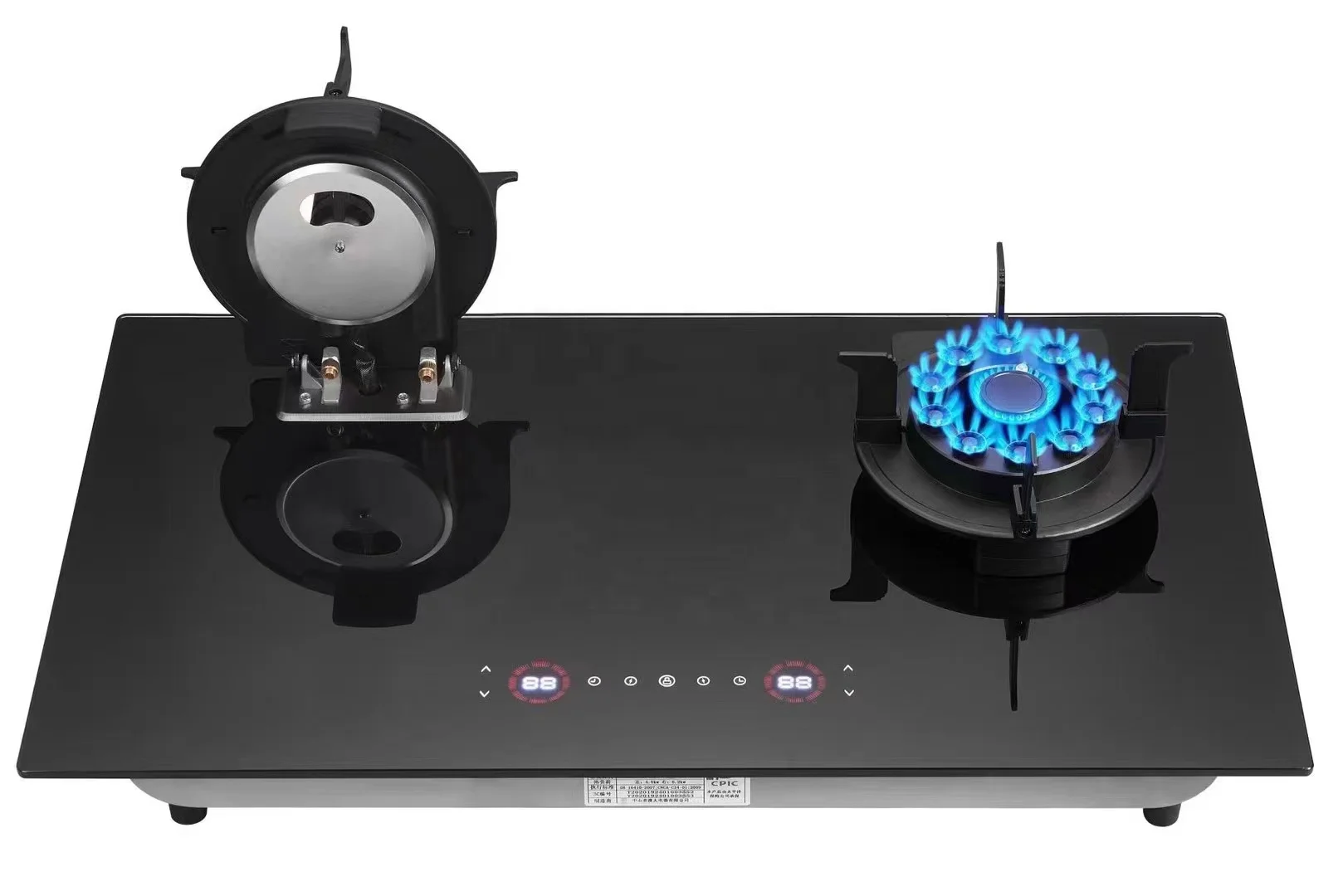 4 Folded burner Head Gas Hob Gas Cooker Easy Clean Glass Panel Gas Stove