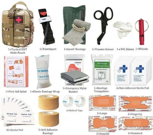 Imagen 2 del producto Botiquín de primeros auxilios de supervivencia, conjunto completo de equipo para exteriores, kits de emergencia, bolsa para traumatismos, suministros de equipo de acampada, bolsa de aventuras IFAK de emergencia