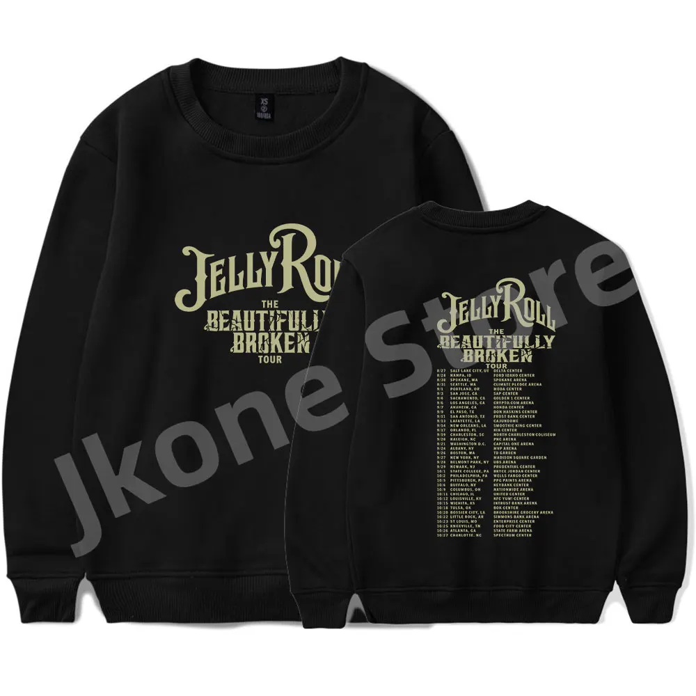 

Jelly Roll Logo Sweatshirts The Beautifully Broken Tour Merch Long Sleeve Women Men Fashion Casual Top