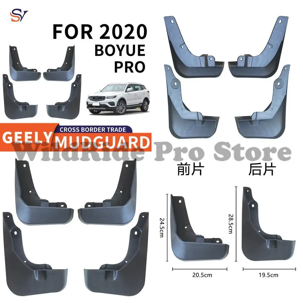 

Front & Rear Mud Flaps for 2020 Geely Boyue Pro Easy Installation Tire Fender Liners Protection