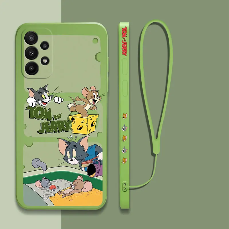 Anime cat and mouse Phone Case For Samsung Galaxy S24 S23 S22 S21 S20 S10 Note 20 10 Ultra Plus Pro FE 4G 5G Cover Toms J-jerrys