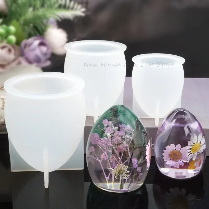 Egg Shaped Silicone Mold Mini Eggs Crystal Epoxy Resin Molds Easter Egg Candle Mousse Plaster Mould Home Decoration
