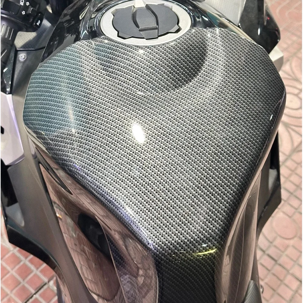 Ninja400 Carbon Fiber Pattern Fuel Gas Tank Cover Protector For Kawasaki Ninja 400 2018 2019 2020 2021 2022 2023