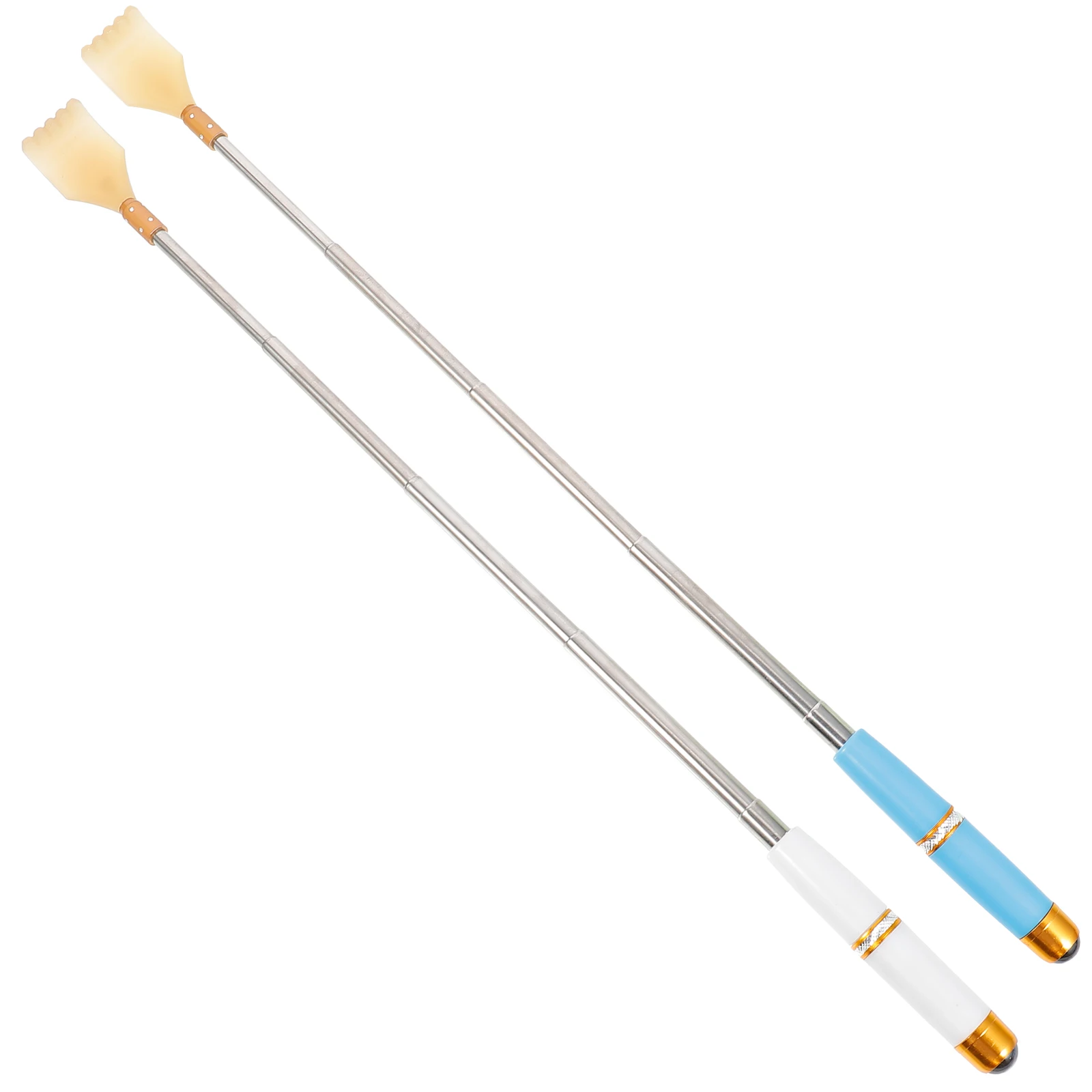 

2 шт., скребок для спины из нержавеющей стали, многофункциональный выдвижной массажер для спины с когтями для снятия стресса, тревоги и скуки