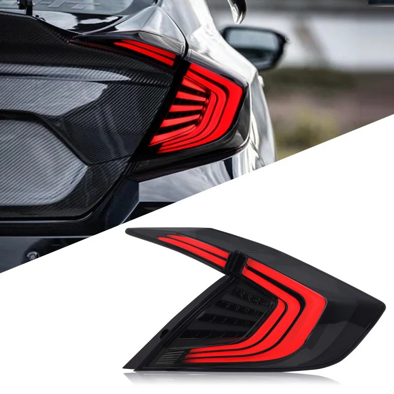 Car tail light is suitable for Honda Civic tail light 10th Sedan 2016 2017 2018 2019 LED rear light steering + revers