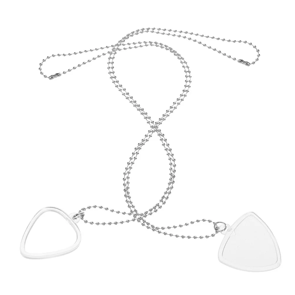 

2Pcs Guitar Pick Holder Necklace Transparent Guitar Plectrum Storage Pendant Stylish Portable Organizer for Guitarists Home
