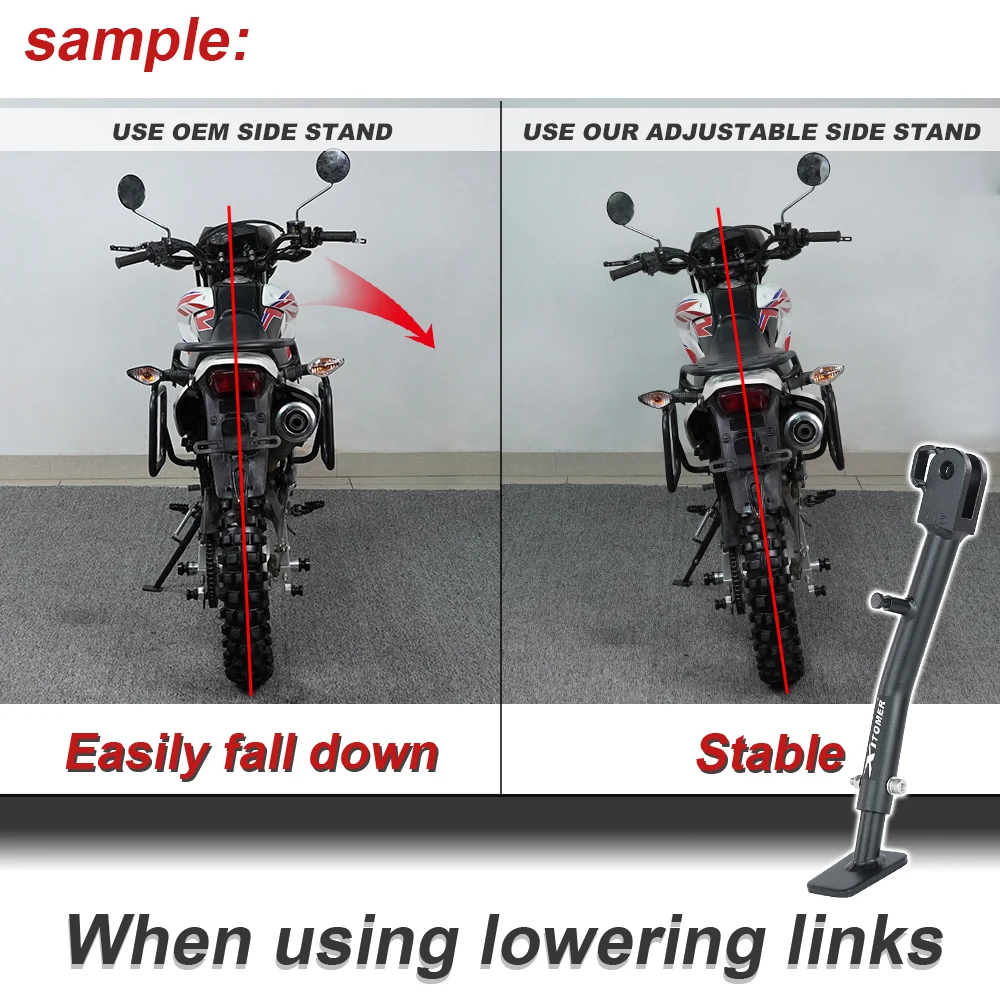 Adjustable Kickstand Side Stand Steel For XTZ1200 Super Tenere 2014 2015 2016 2017 2018 2019 2020 2021 2022 2023 2024 For Yamaha