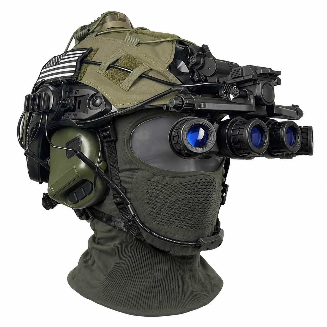 Tactical FAST Helmet Set 7-in-1 Airsoft Paintball Helmet Kit with Headset Light Mask NVG Dummy Model for Cosplay Shooting Games