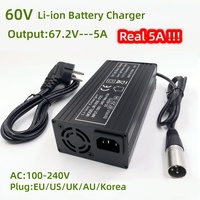 60V Fast Charger 67.2V/5A Fast Charger For 16S 60V  lithium Battery Charger XLR Connector Strong Heat Dissipation with Fan