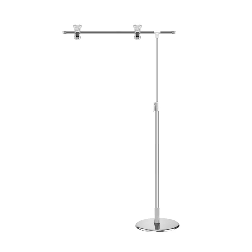 L Bracket Adjustable Height Stainless Steel Pole Pop Shelf Desk Table Top Advertising Poster Banner Hanging Clip Display Stand