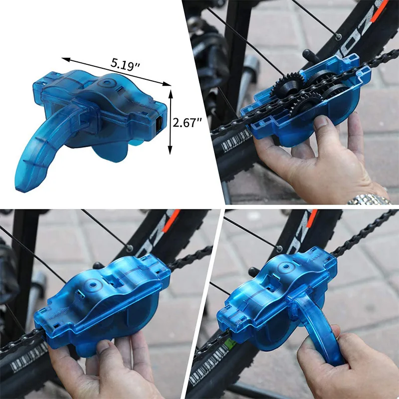 Portable Bicycle Chain Cleaner Bike Brushes Scrubber Wash Tool Mountain Cycling Cleaning Kit Outdoor Accessory