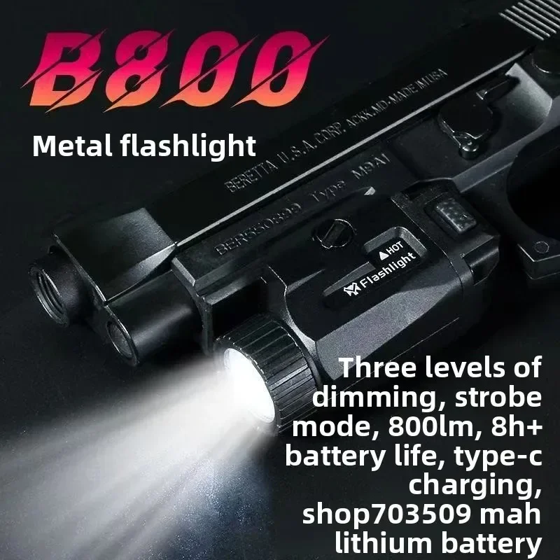 Frost Matte Metal Surface 800 Lumen Flashlight USB Built Battery Texture Spare Parts