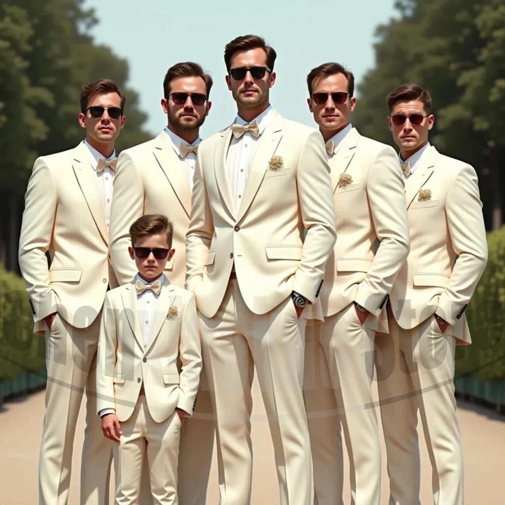 

Men's Single Breasted Suit Set Elegant Formal Outfits for Party Wedding Groom Groomsmen Fashion Notch Lapel Male Suit 2 Piece