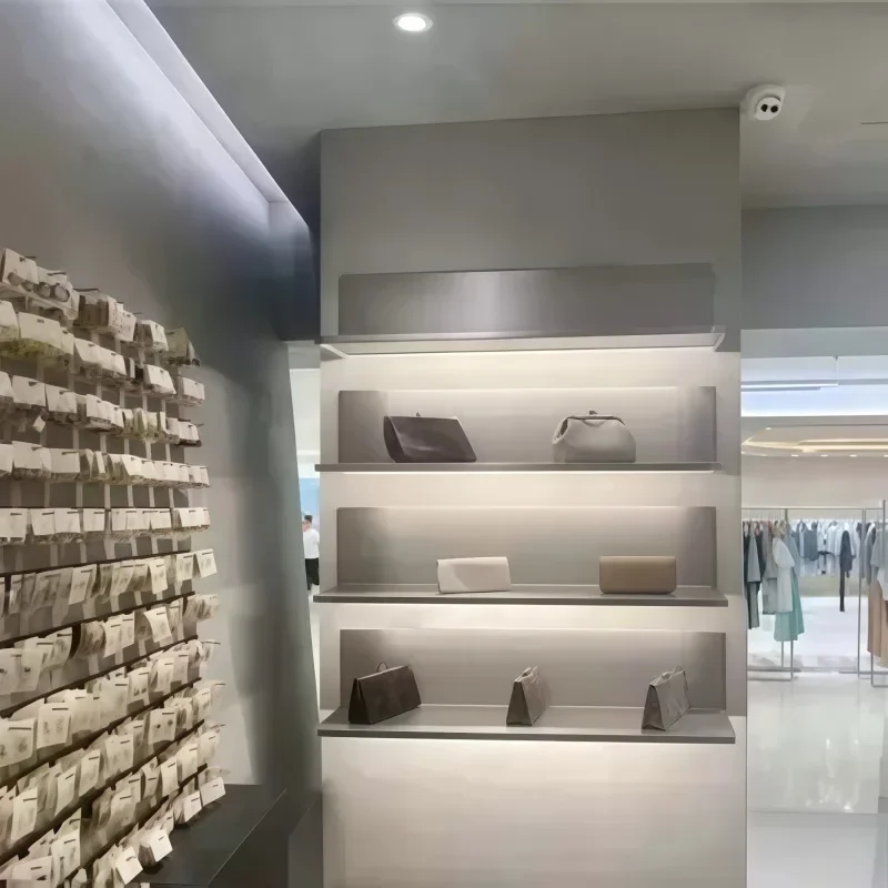 خزانة عرض رف الأحذية رف عرض من الفولاذ المقاوم للصدأ بسيط