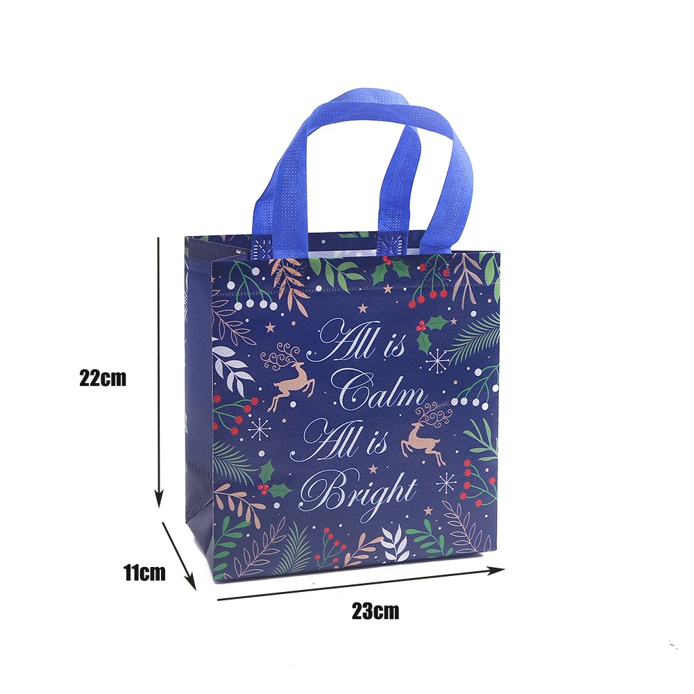 Merry Christmas Gift Bags Santa Snowman Elk Bell Handbag Xmas Holiday Party Supplies 2024 New Year Candy Gift Packaging Bag