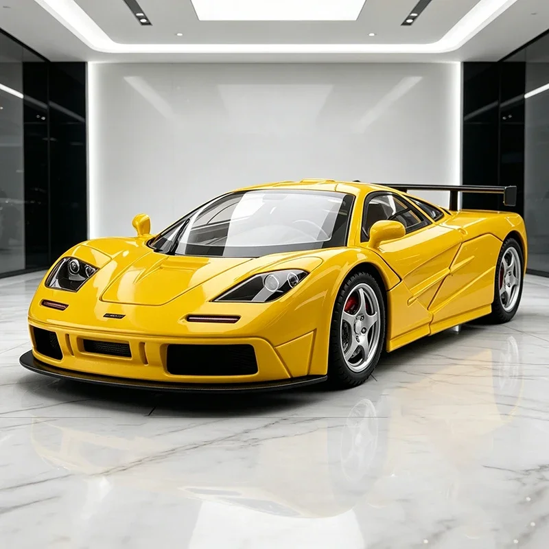 1-24-f1-gtr-lmスーパーカー合金車モデルダイキャストメタルレーシングおもちゃ車両サウンド＆ライトプルバックコレクションギフト（男の子、子供向け）