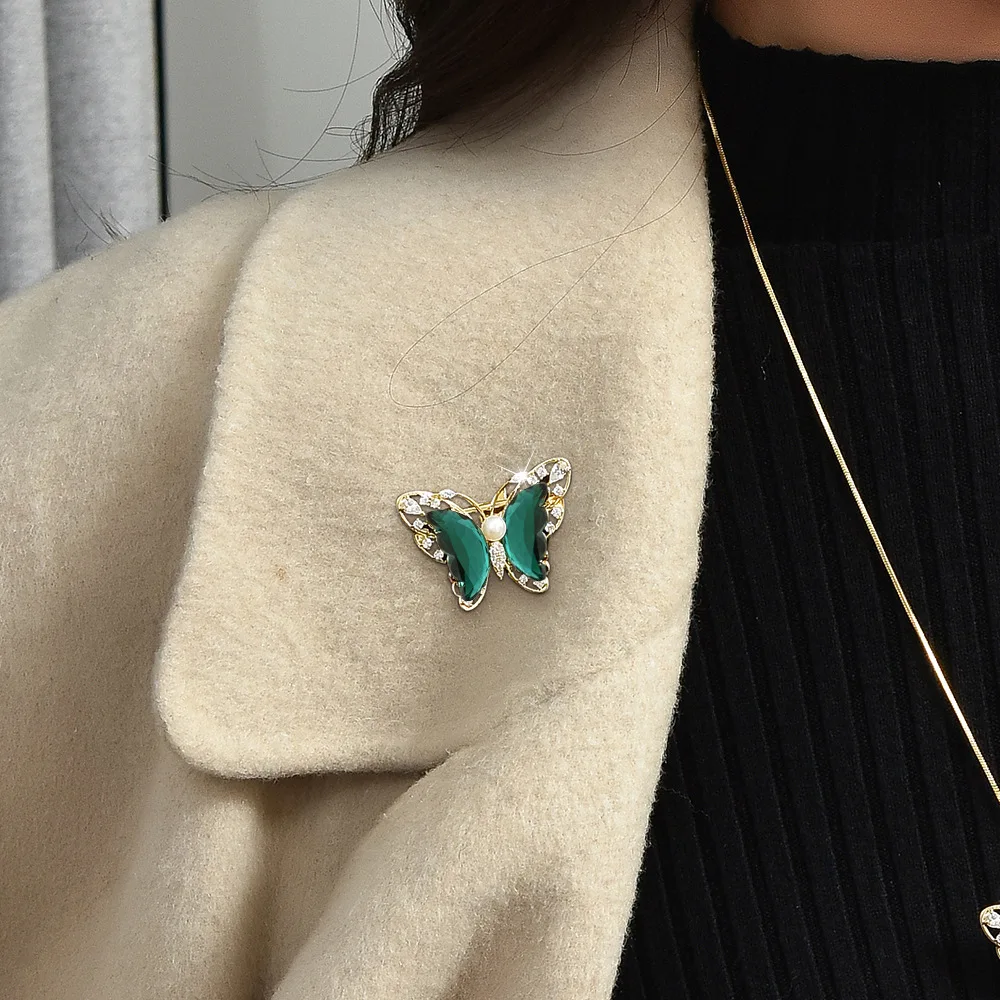 Осенние и зимние длинные ожерелья, женские хрустальные кисточки-бабочки, универсальные цепочки для свитера, элитные и элегантные.