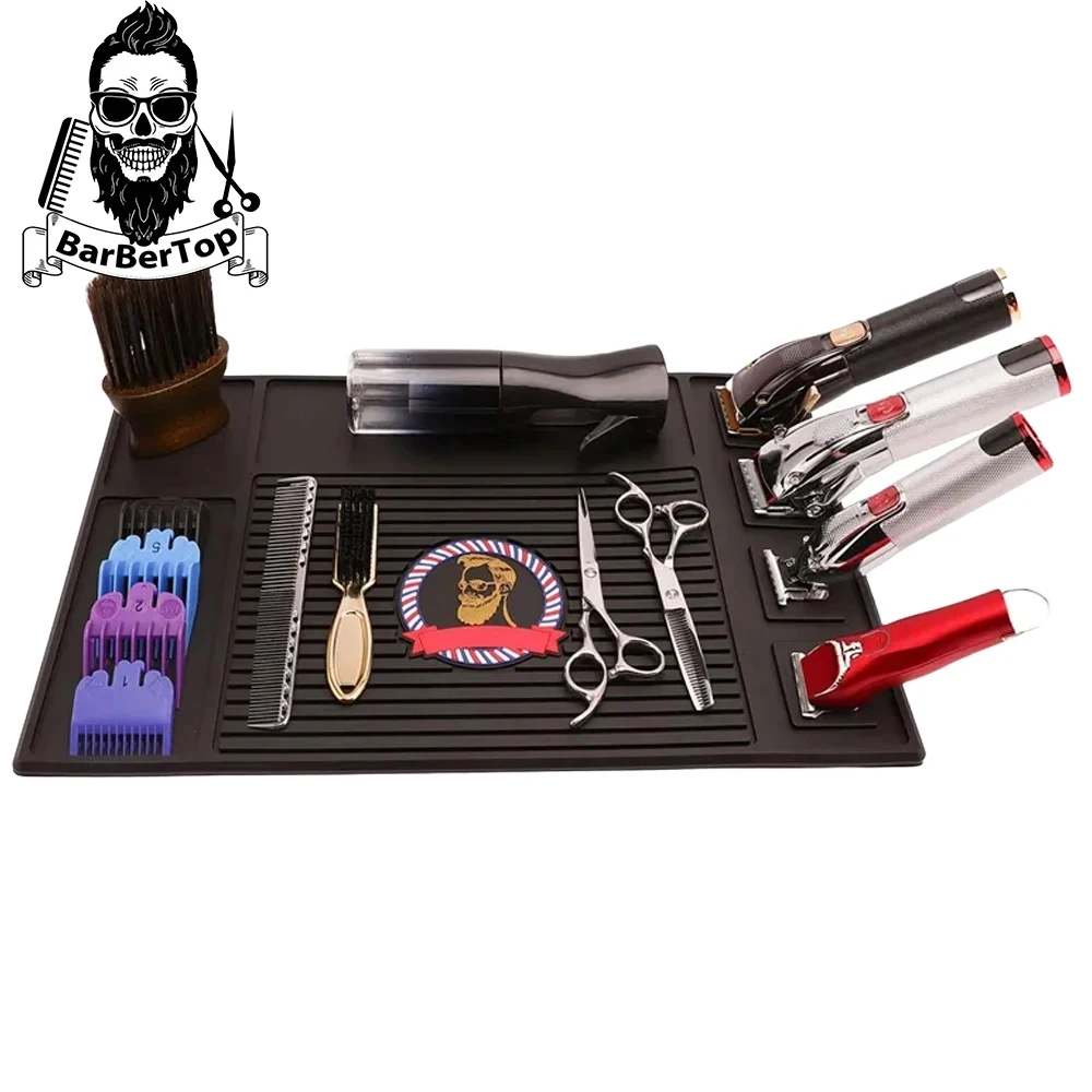 

Salon Hairdressing Magnetic Barber Mat Pu Nonslip Haircut Scissors Combs Soft Silicone Placement Pad Pro Barbershop Accessories