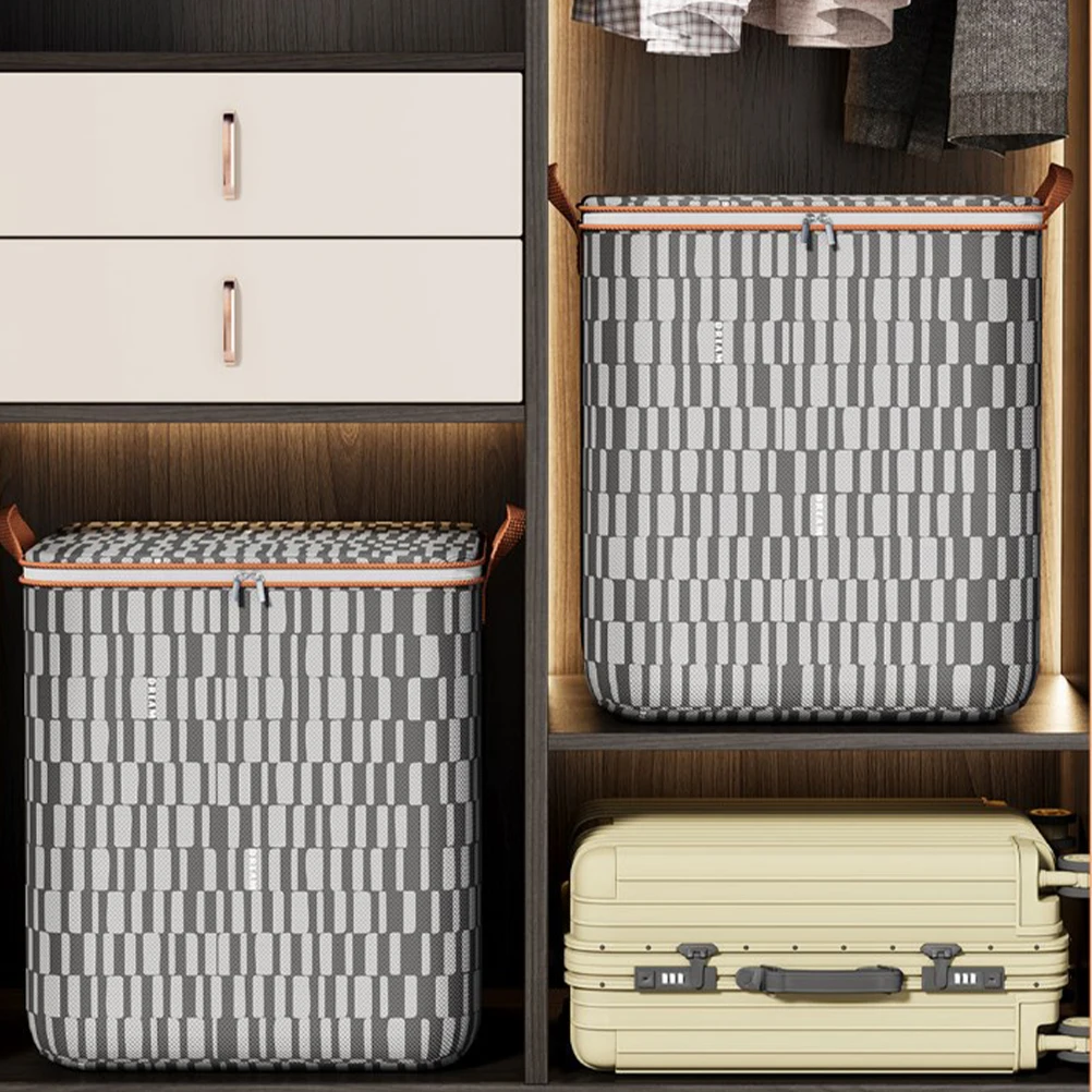 

1pcs Large Capacity Foldable Fabric Storage Bag 100L Clothes Blanket Organizer With Handles For Bedroom Closet Wardrobe Storage