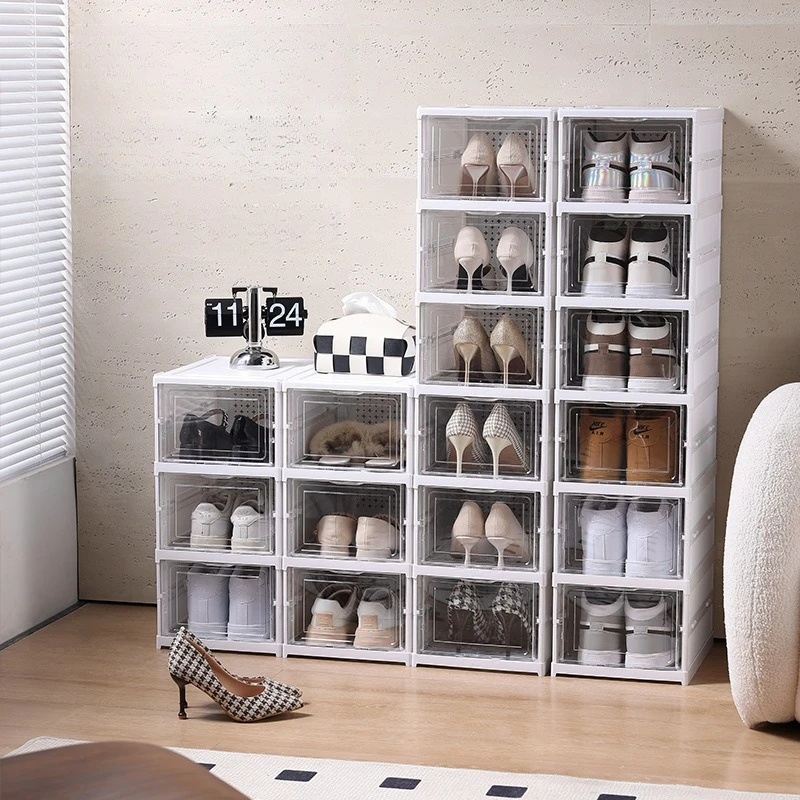 Transparent Dust-proof Breathable Shoe Box Rack Thickened Drawer Style Multi-layer Folding Isolation Shoe Display Storage Rack