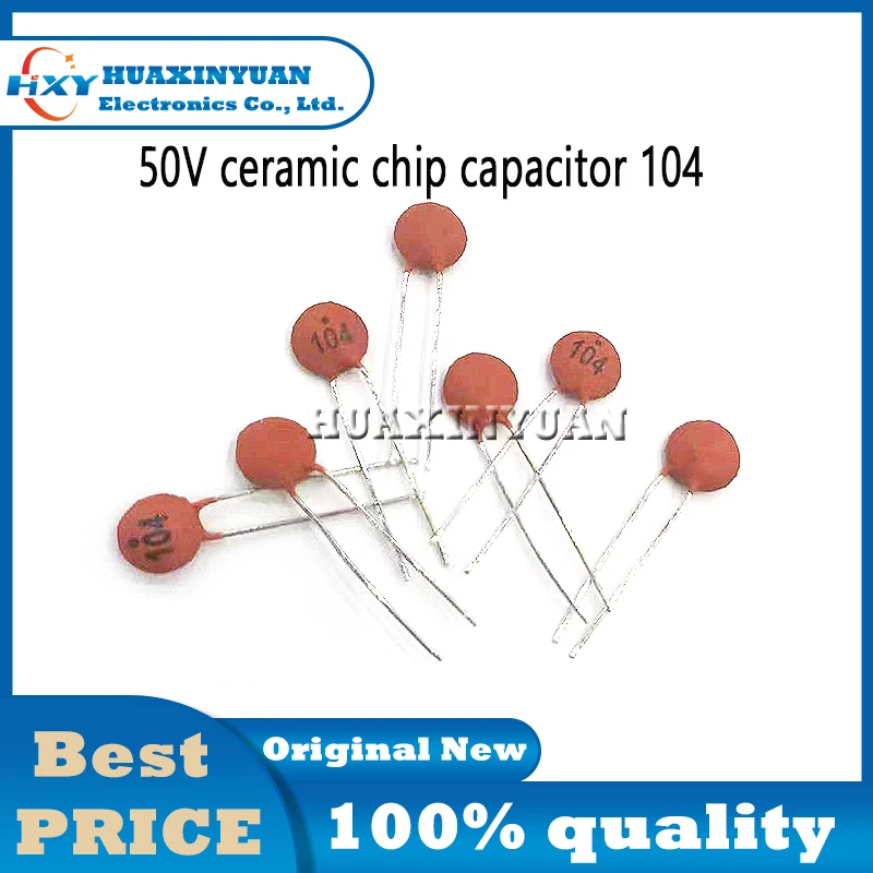 1000PCS Ceramic capacitor 100V 104 100nf 0.ufP=7mm Fire extinguishing capacitors steady current filtering, electronic production