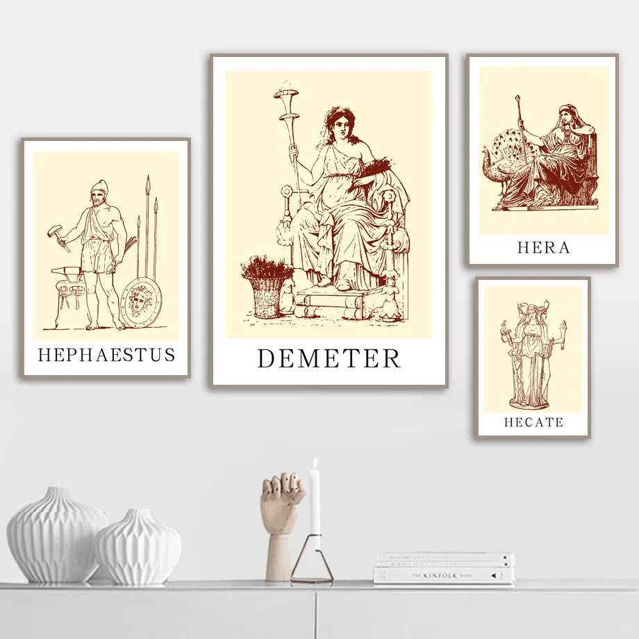 Ancient Greek Mythology Canvas Posters and Prints, Wall Pictures, Classic Literature Art, Nine Languages, Female Room Decor