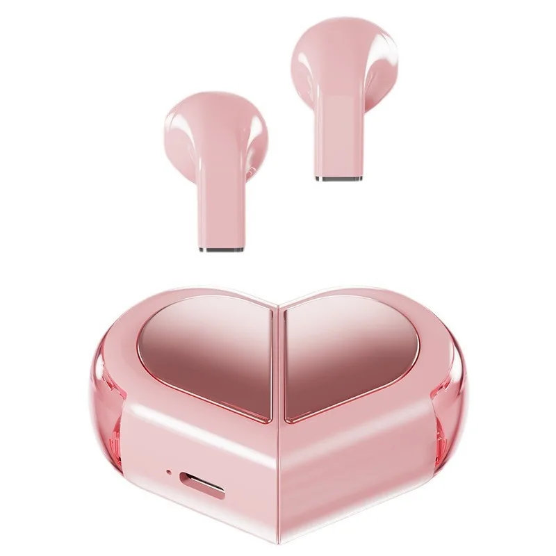

New K520 transformable cute heart-shaped Bluetooth earphones with dual ear stereo high-definition sound quality for gift music