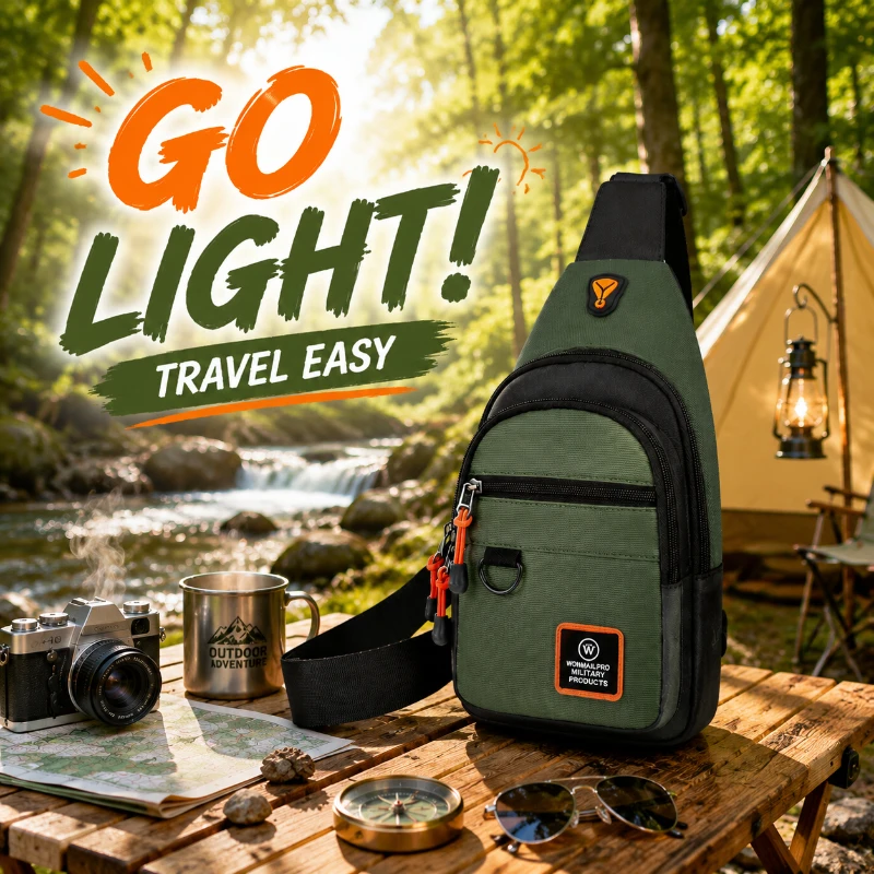 

Daily & Outdoor Chest Bag, Waterproof Material, Multifunctional Crossbody Shoulder Bag for Men