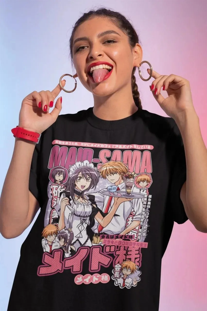 Kaichou wa Maid-sama! Camiseta gráfica de anime retro, camiseta unisex con estampado de personajes de manga, regalo para otakus, camisetas para mujeres y hombres